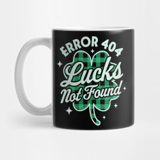 Error 404 Lucks Not Found Saint Patrick's Day Shamrock Nerd Mug